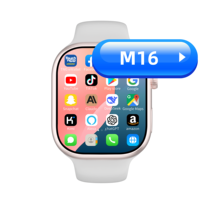 Nouvelle montre connectée Android 4G 2026 M16 avec carte SIM, série S9, prise en charge du point d'accès Wi-Fi, TikTok, Facebook, YouTube, 4+64 Go