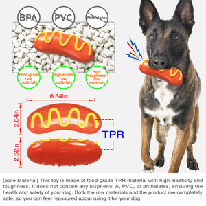 Funny Hot <b>Dog</b> Chewing Toy for <b>Dogs</b> Plastic Boredom Buster with Mustard Design Interactive Pet Toy - Product Image 5