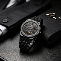 Montre-bracelet de luxe étanche pour hommes, en acier inoxydable 316L, 40mm, motif volcan noir, Quartz Miyota, Ultra-mince, 20mm, nouveau