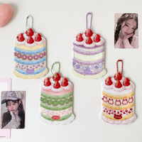 Porte-cartes PVC mignons et kawaii en forme de dessin animé, étuis de présentation pour photocartes d'idols de 3 pouces, protège-badges d'étudiant et breloques de sac