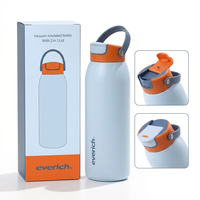 Meilleure vente 2026 en gros – Bouteille d'eau isotherme en acier inoxydable à double paroi de 14-40 oz avec couvercle à paille rabattable et poignée