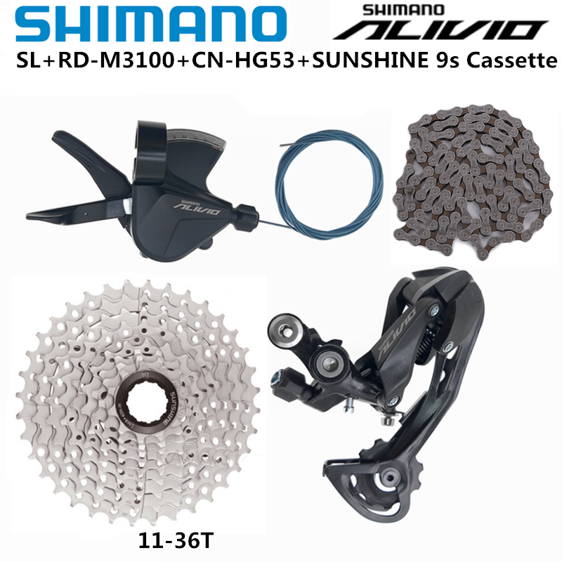 Shimano Alivio M3100 9速MTBグループセットロングケージRD-SGS