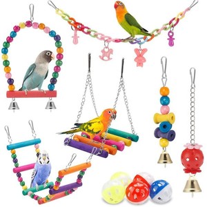Factory Price <strong>Bird</strong> Parrot <strong>Toy</strong> Hammock Swing Ladder Hanging Bed <strong>Bird</strong> Chewing <strong>Toys</strong> 11 Piece Set for Parrots - Product Image 1