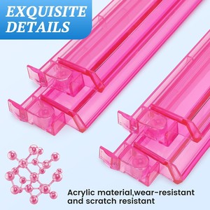 Estante de Mahjong Americano de Lujo de 18 Pulgadas con Empujador 2 en 1, Soporte Portátil de Acrílico para Fichas, 4 Piezas Multicolor - Product Image 4