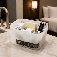 Boîte de rangement carrée en plastique PP personnalisable OEM/ODM, finition givrée, organisateur de bureau pour fournitures de bureau – Vente en gros directe usine