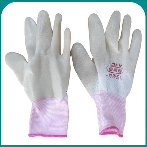 Jinliyuan Nylon <b>White</b> PVC Full <b>Wrap</b> Gloves Oil Resistant Wear Resistant Non Slip Construction Work Gloves - Product Image 4