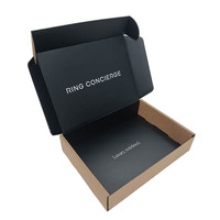 Boîte en carton ondulé sur mesure en gros, boîte postale de haute qualité noire et rose pour cosmétiques, recyclable