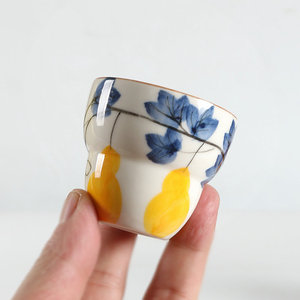 Hand Painted <b>Ceramic</b> Tea <b>Cups</b> With Fruit Pattern Traditional Chinese Style For Afternoon Tea Gift - Product Image 3