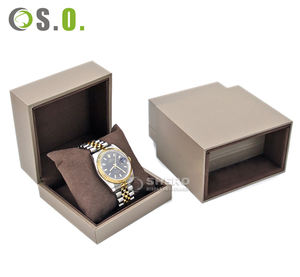 Boîte à montre en plastique imprimée de luxe haut de gamme, insert en velours de haute qualité, boîtes de présentation carrées pour montres, avec boîtes en cuir personnalisées - Product Image 4