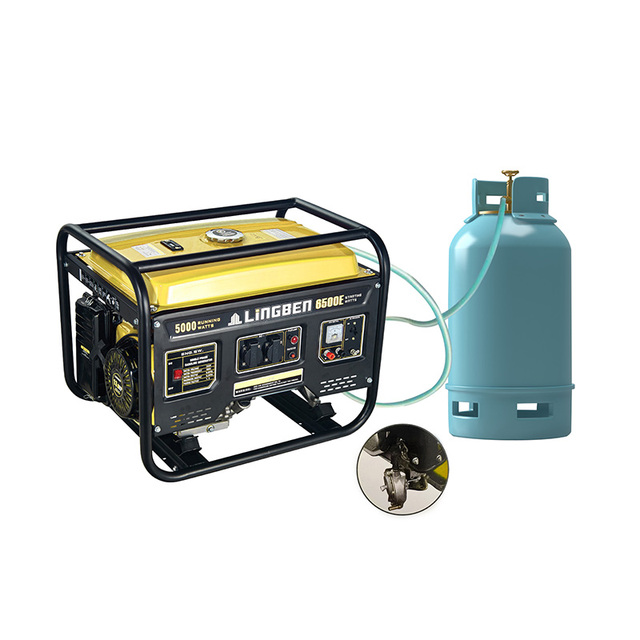 ZheJiang LingBen Machinery 2Kw Lpg Gas Generator  Gasoline Engine Portable Power Electric Gasoline Generator Type for Sale Cheap
