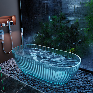 Baignoires transparentes en résine personnalisées pour usage domestique, hôtels, gîtes, petits appartements indépendants, spas ovales en <span class=keywords><strong>cristal</strong></span> - Product Image 4