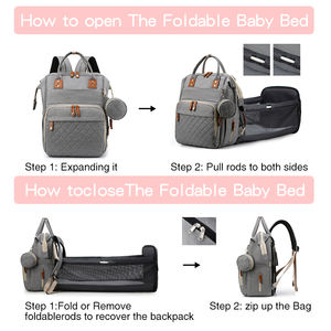 Poussette de maternité multifonctionnelle pliable <span class=keywords><strong>et</strong></span> imperméable à la mode en nylon portable Sac à couches pour maman - Product Image 3