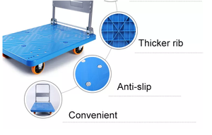 भारी शुल्क परिवहन उपकरण गाड़ियां मंच ट्रक गाड़ी तह मंच ट्राली ट्रक चांदी नीले स्टील स्टेनलेस पैकिंग पैकेजिंग - Product Image 2