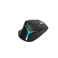 Ratón Inalámbrico Ergonómico Profesional con Retroiluminación RGB para Oficina, 2.4GHz Bluetooth Multimodo, Recargable, Óptico, para Portátil