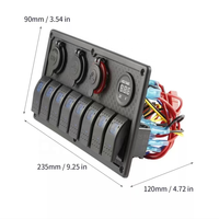 Stromsteckdose USB LED Wasserdichte Schwarze Marine-Boot-Schalttafeln