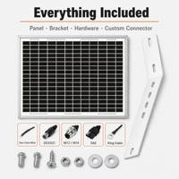 Kits de panneaux solaires monocristallins 20W 30W 12V faciles à installer avec supports, module solaire photovoltaïque rigide en verre 18V pour électrificateurs de clôtures électriques