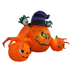 Хит продаж, маленький ангел, 8 футов, Хэллоуин, уличный надувной тыквенный призрак со светодиодным светом для украшения тыквы - Product Image 4