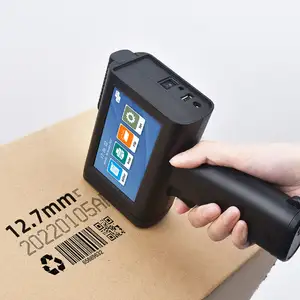 portable touch screen batch code expiry date printer for plastic pipe glass bottle cartoon box bar code printing