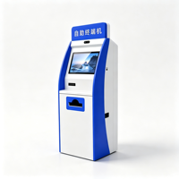 Kiosque de paiement médical à double écran de 21,5 pouces |   Terminal tactile hospitalier OEM/ODM sur pied, équipé de plusieurs systèmes d'exploitation, lecteur d'identification QR