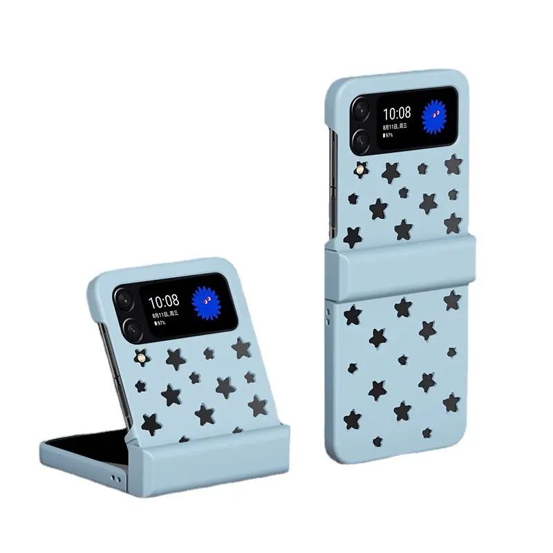 Voor Samsung Galaxy Z Flip 4 Opvouwbare Scherm Telefoonhoesje Frosted Stars Holle Koeling Pc Case Voor Samsung Galaxy Z Flip 3