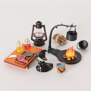 KI huiyuan Miniature de maison de poupée, modèle de poêle suspendu en bois, ornements DIY, décorations de scène de sorcière, accessoires de plateau de table - Product Image 3