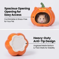Decoración de Cerámica con Forma de Calabaza Personalizable para Hámsteres y Animales Pequeños, Venta al por Mayor, Escondite para Hámsteres de Halloween