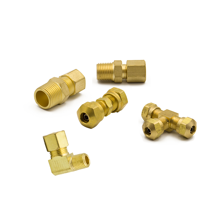full range coupler plumbing materials Brass Pipe Connector Compression copper pipe male female elbow tee fittings