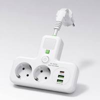 Enchufe de Conversión de Latón Estándar Europeo Industrial Personalizado de Fábrica, Convertidor USB de Uno a Dos, Tablero de Alimentación con IP44