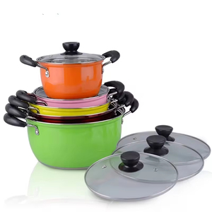 Mutual Hair Juego de ollas de sopa de acero inoxidable de 10 piezas con olla de cocina de hierro y juegos de utensilios de cocina coloridos de gas para el <span class=keywords><strong>hogar</strong></span> - Product Image 5