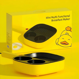 Mini sartén eléctrica multifuncional de plástico para desayunos, calentador de tostadas, plancha eléctrica de 1200W con control mecánico para uso doméstico, para hacer panqueques - Product Image 5