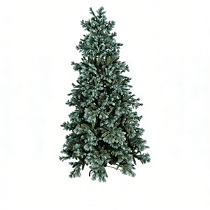 Sapin de Noël artificiel pré-éclairé bleu <span class=keywords><strong>vert</strong></span> givré, aiguilles en PE réalistes, lumières LED multicolores, durabilité 5 ans et plus, ignifuge - Product Image 1