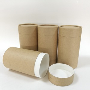 Boîte cylindrique en kraft, tube en papier, impression de logo personnalisée, emballage recyclable - Product Image 1
