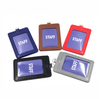 Tarjetero de Cuero PU de Primera Calidad con Anillo para Llaves, Protector de Tarjetas de Acceso Duradero