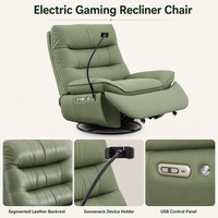 Moderner Elektrischer Relaxsessel mit Dreh- und Schaukelfunktion, Handyhalterung, USB-Ladeanschluss, Luxuriöser Leder-Loungesessel