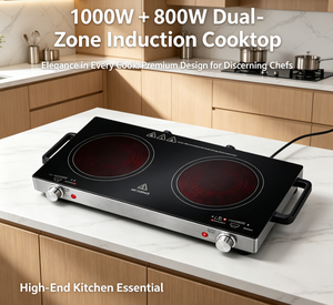Cuisinière infrarouge portable 1800W à double brûleur, cuisinière électrique à 2 brûleurs avec commandes à bouton pour tous types d'ustensiles de cuisine - Product Image 6