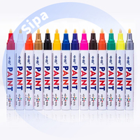 Grosir untuk SP110 Spidol Cat Permanen Tahan Air Berbasis Minyak untuk Semua Permukaan Lebar Tulisan 3.0mm 12 Warna