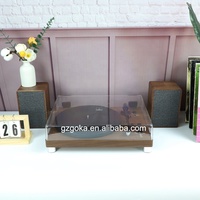 Tourne-disque vinyle vintage portable, nostalgique, avec 2 haut-parleurs stéréo, phonographe anti-poussière, musique HiFi avec deux enceintes