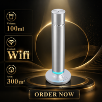 Diffuseur d'huiles essentielles à piles en acier inoxydable 100 ml rechargeable, contrôlé par application, télécommande, hôtel, maison