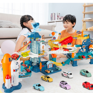 <span class=keywords><strong>2</strong></span> en 1 Échelle électrique Inertie Slide Mini Car Adventure Toy Dinosaur Space Orbit Slot Toy Diy Assembly <span class=keywords><strong>Rail</strong></span> Car Toy With Music - Product Image 5