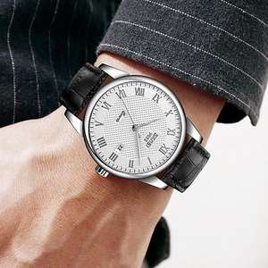 Montres <span class=keywords><strong>Skmei</strong></span> 9058 pour les amoureux des affaires, marque haut de gamme, bracelet en cuir véritable, couple, étanche, quartz, montre-bracelet en acier inoxydable pour femmes et hommes - Product Image 4