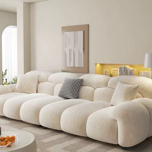 <span class=keywords><strong>Nouveau</strong></span> Canapé Cloud Trois Places de Style Mid-Century Moderne pour Salon, Design Droit et Simple, Meuble Célèbre sur Internet, Tissu Innovant - Product Image 3