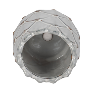 Vaso in Ceramica Rotondo Texturizzato, Fioriera in Gres per Piante da Interno ed Esterno, Decorazione per la Casa - Product Image 5