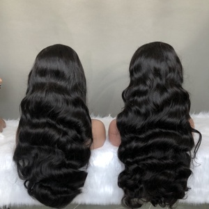 Perruques Haute Densité <span class=keywords><strong>Lace</strong></span> Frontale 13x4 Cheveux Humains Naturels Sans Colle Ondulations Souples Brésiliennes - Product Image 6