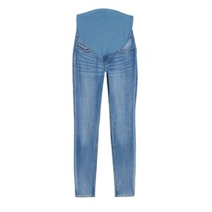 Pantalones vaqueros <span class=keywords><strong>MAMA</strong></span> personalizados de alta calidad para mujeres embarazadas pantalones de mezclilla elásticos lavados superajustados de cintura alta estilo de punto informal - Product Image 6