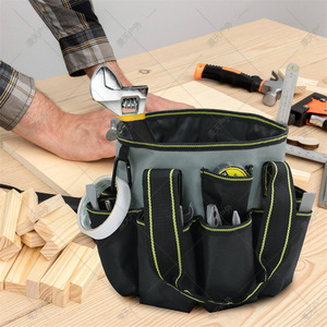 Oxford Cloth <b>Tool</b> Duffle Bag Multi Compartment Portable Cylindrical Repair <b>Storage</b> Bag Black And Gray - Product Image 3