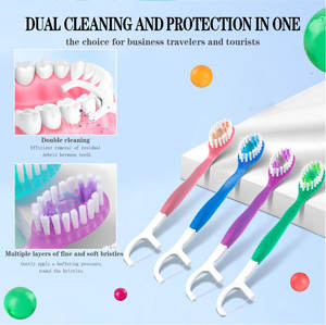 Cepillo de dientes Cepillo de pasta de dientes de cuentas portátil desechable con un cepillo - Product Image 3