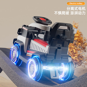 Voiture électrique pour enfant, 4 roues, avec poignée de poussée et télécommande, jouet pour enfants de 2 à 4 ans, utilisation intérieure et extérieure - Product Image 4