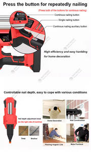 ปืนยิงตะปูไฟฟ้าไร้สาย 18 เกจ 2-in-1 สำหรับงานไม้และงานช่างไม้ ใช้แบตเตอรี่ ยิงตะปูและลวดเย็บกระดาษ วัสดุเหล็ก - Product Image 6