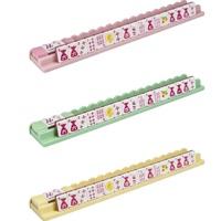 Ensemble de 4 supports à mahjong américains en bois peints, finition piano, bord festonné personnalisé
