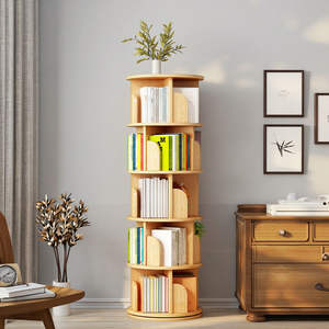 Simple 360° Rotating Floor-to-Ceiling Bookcase Children's Picture <b>Book</b> <b>Storage</b> Shelf for Home Living Room Bedroom - Product Image 1